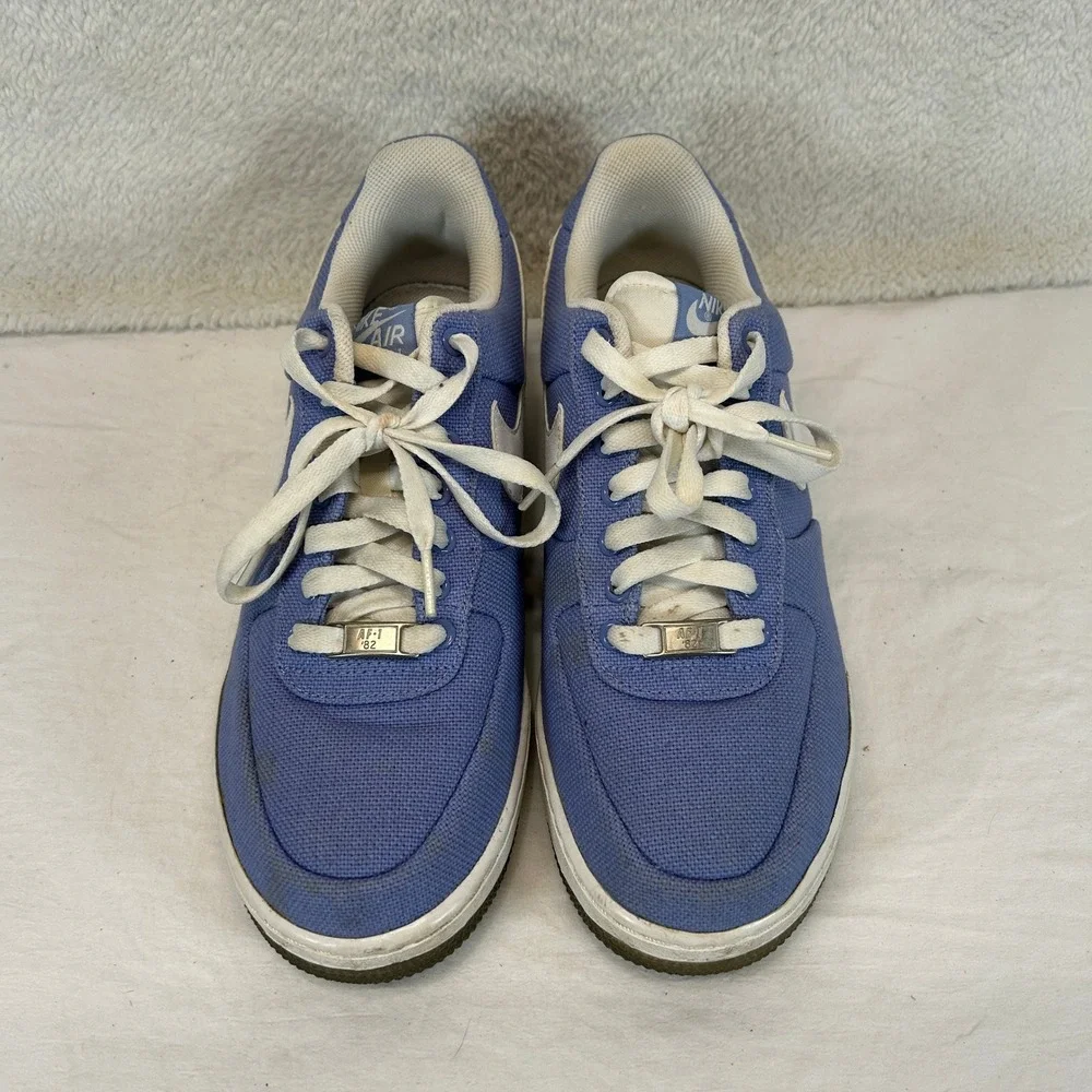 Nike Air Force 1 Low Canvas Blue White Sneakers Shoes 318636-511 Women's Size 10